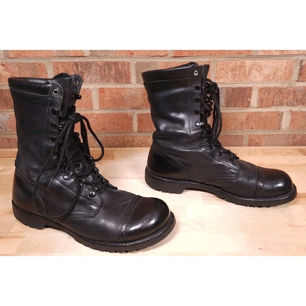 Corcoran 1525 Black Leather Cap Toe Combat Jump Boots Mens 10.5 E USA Vibram